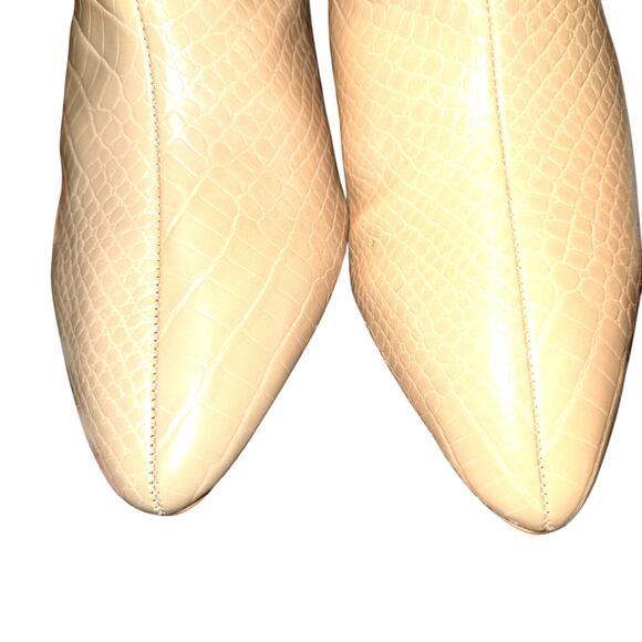 NWOT Nadia Plus 8W Women's Thigh High Croc Boots 3 In. Heel Shoe 8 W Wide New - Picture 3 of 9